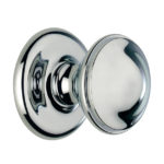 small chrome plated door knob